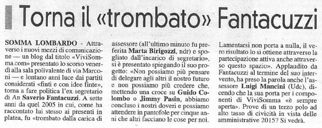 Articolo La Prealpina de l29 febbraio 2012